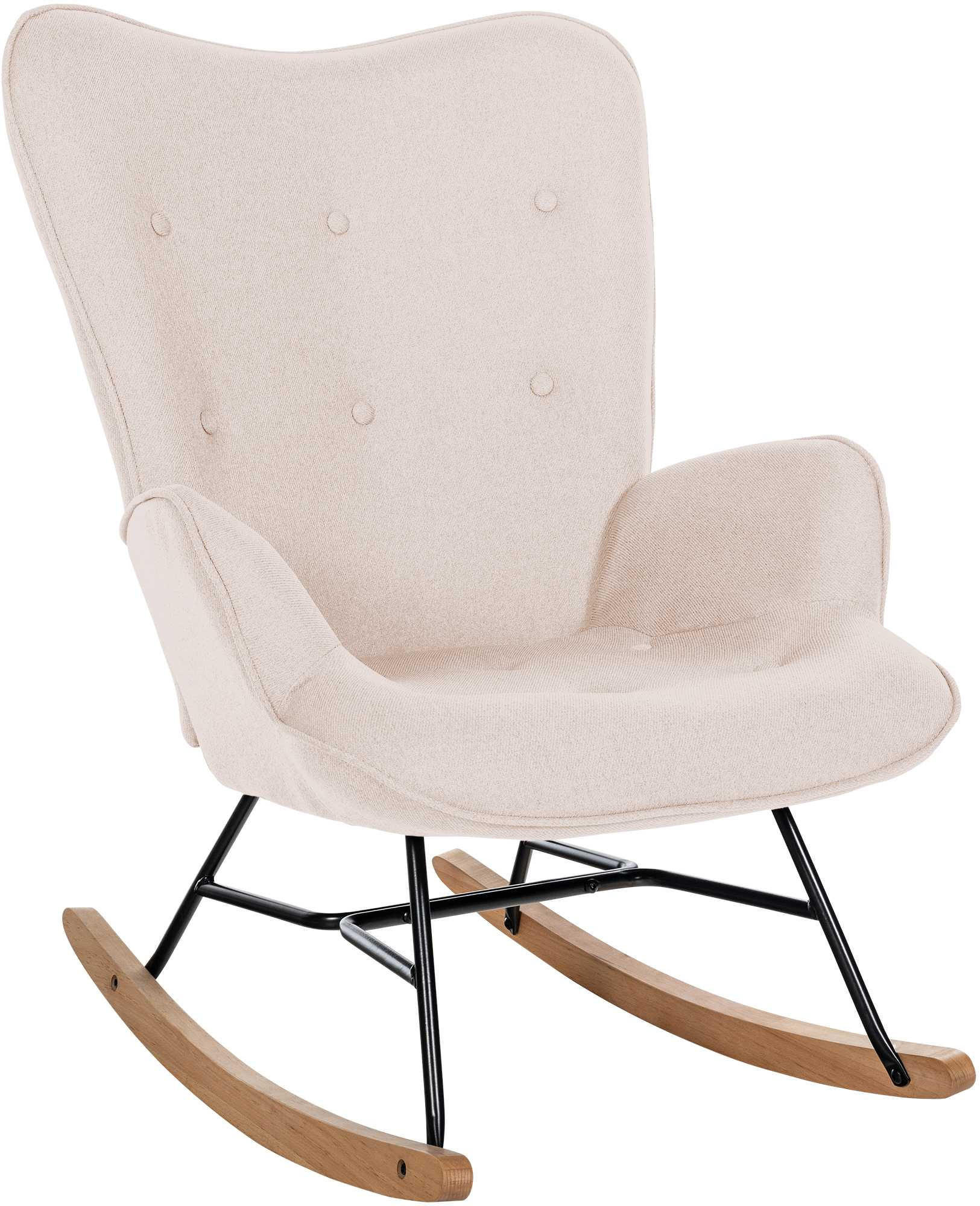 SCHAUKELSTUHL Stoff creme - Creme, Textil/Metall (71/98/88cm) - CLP