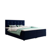 BOXBETT FADO 22 mit Matratze H3, Bonell und Topper 180x200 Itaka 11 - Blau, Holz/Textil (180/200cm) - Bedante