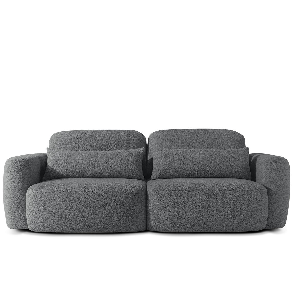 SITZGARNITUR ELOSA - Dunkelgrau, Holz/Textil (245/85/115cm) - KONSIMO®