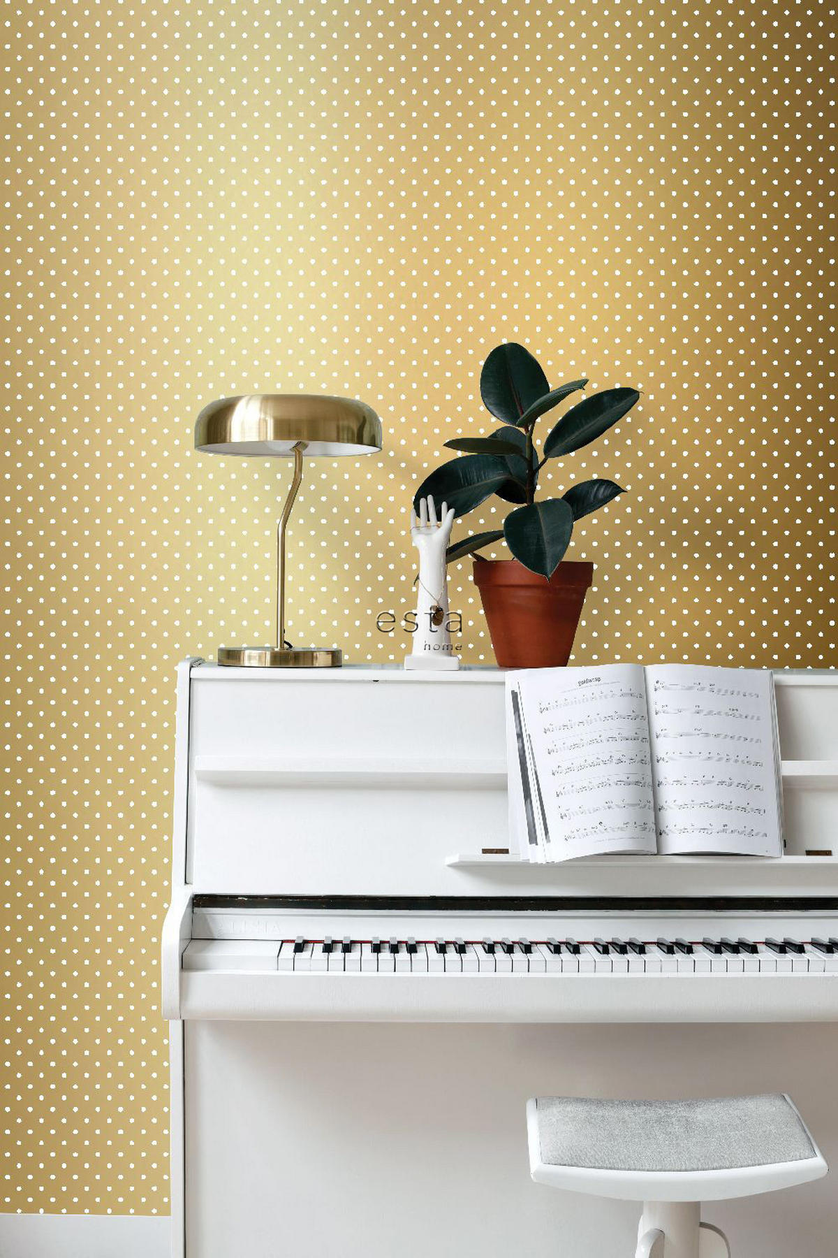 TAPETE Punkte 53 cm x 10.05 m - Goldfarben, Papier (53/0.1cm) - ESTAhome