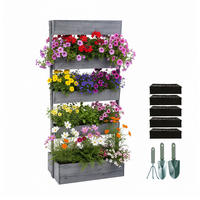 VERTIKALBEET - Braun, Holz/Textil (80/180/48cm) - Relaxdays