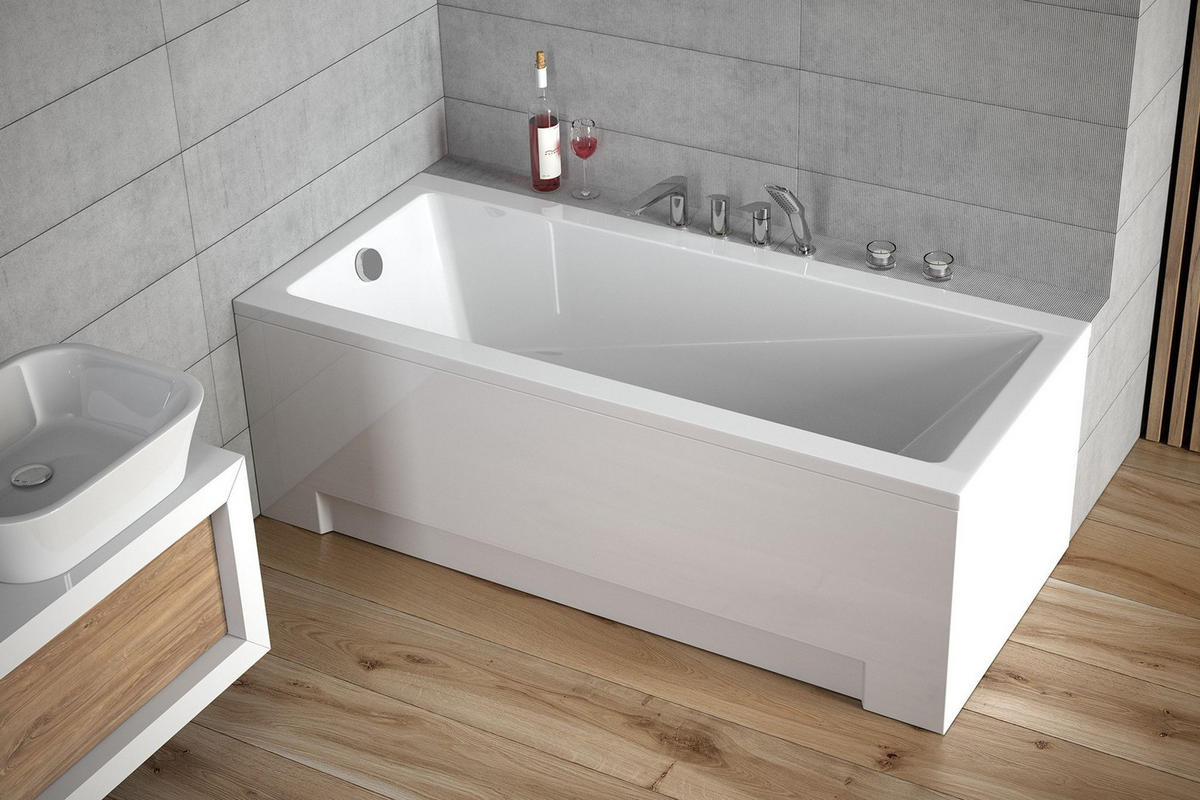 BADEWANNE Rechteck MODERN 120/70 Ablauf & Füße - Weiß, Kunststoff (70/55.5/120cm) - bad land