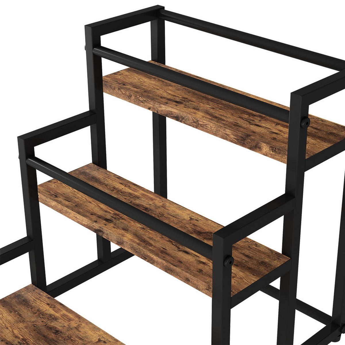 POLICE KUCHYŇ Fyrk Rustikální dub 33 x 34 cm se 3 otevřenými přihrádkami - divoký dub/černá, kompozitní dřevo (33/34/34cm) - Vicco