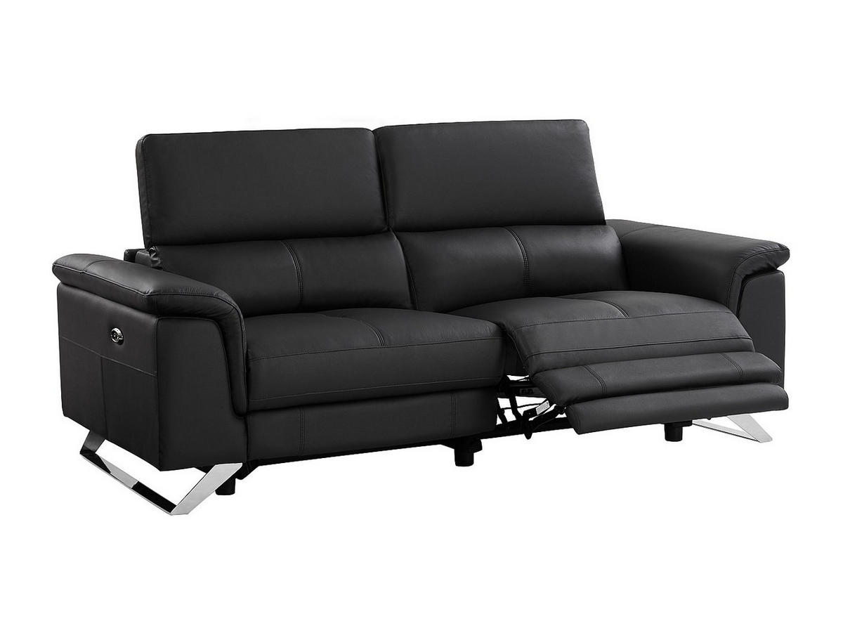 COUCHGARNITUR - 5 Personen - leder - schwarz Breyt - Schwarz, Leder (170/77/108cm) - Vente-Unique