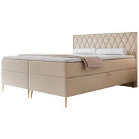 BOXBETT Caresso Beige, Chenille, 180x200 cm - Beige/Goldfarben, Textil/Metall (180/200cm) - Selsey