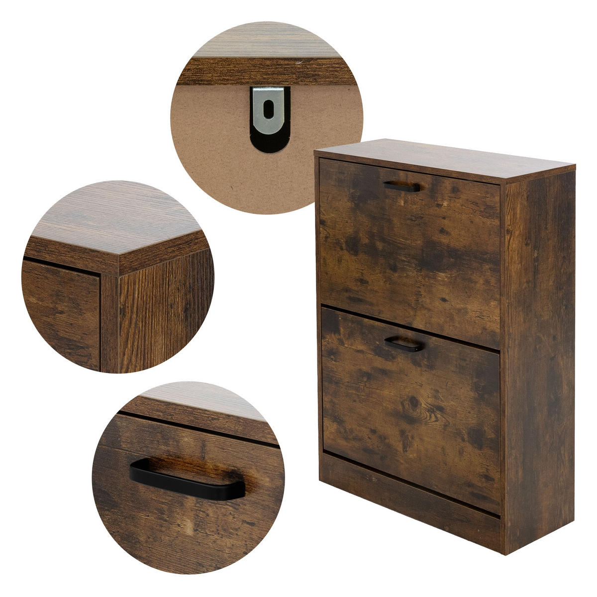 SCHUHSCHRANK - Dunkelbraun, Holzwerkstoff (24/84/60cm) - ML-DESIGN