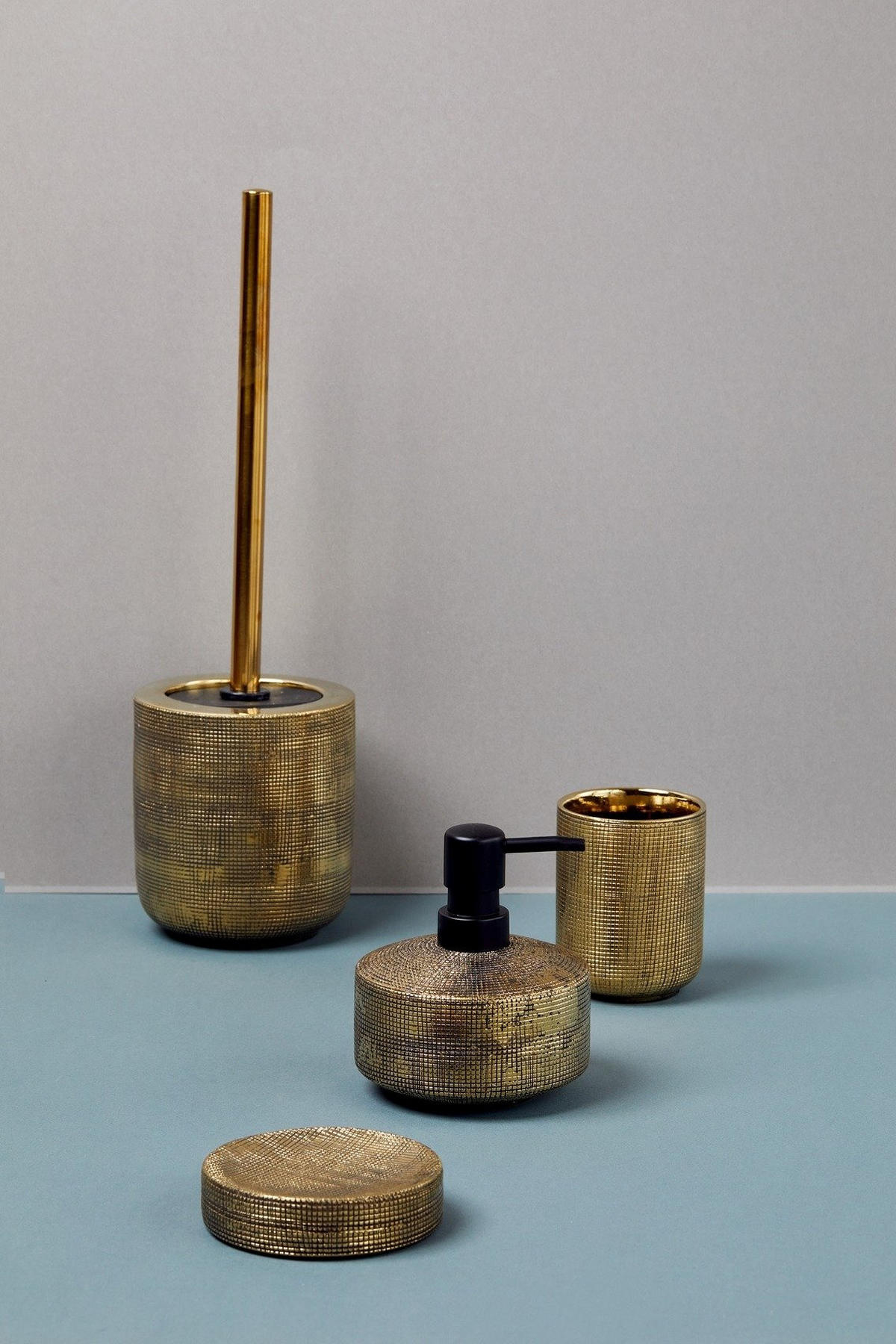 WC-BÜRSTE aus Keramik Rivara 11,5/11,5/13 cm - Goldfarben, Keramik (11.5/13/11.5cm) - Wenko