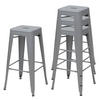BARHOCKER 4er-Set Sitzhöhe 77cm Metall Industriedesign stapelbar Grau - Grau, Metall (43/77/43cm) - PROREGAL