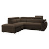 ECKSOFA Boston 2RR1P, Seite: Links PUFAP+R+1P(65)+2R - Silberfarben/Braun, Holz/Textil (260/230cm) - MIRJAN24