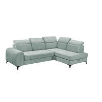 ECKSOFA mit elektrischer Sitztiefenverstellung - Hellblau, Kunststoff/Textil (200/282cm) - ed exciting design