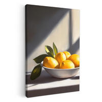 LEINWANDBILD Zitronen - Stilleben - Gelb 80x120 cm - Gelb, Textil (80/120cm) - MuchoWow