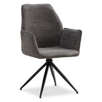 ARMLEHNSTUHL in Stahl drehbar Grau - Grau, Textil (61/93/60cm) - Homestyle4u
