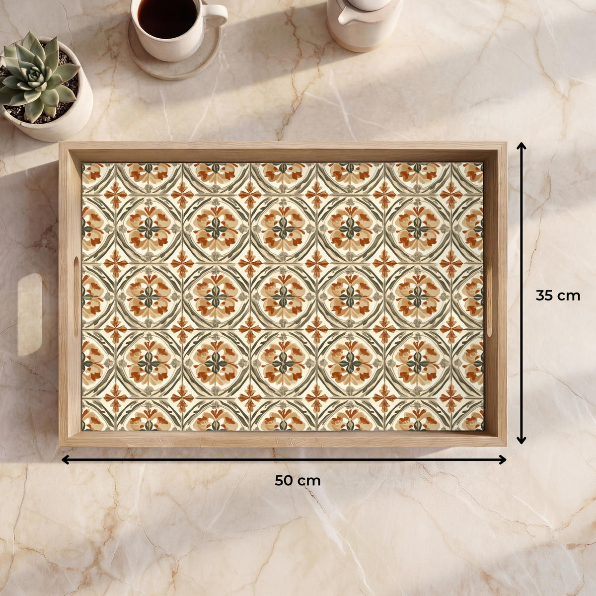 TABLETT - Elegant - antik - farbenfroh - 50x35 cm - Multicolor, Holz (50/5/5cm) - OnlyWow