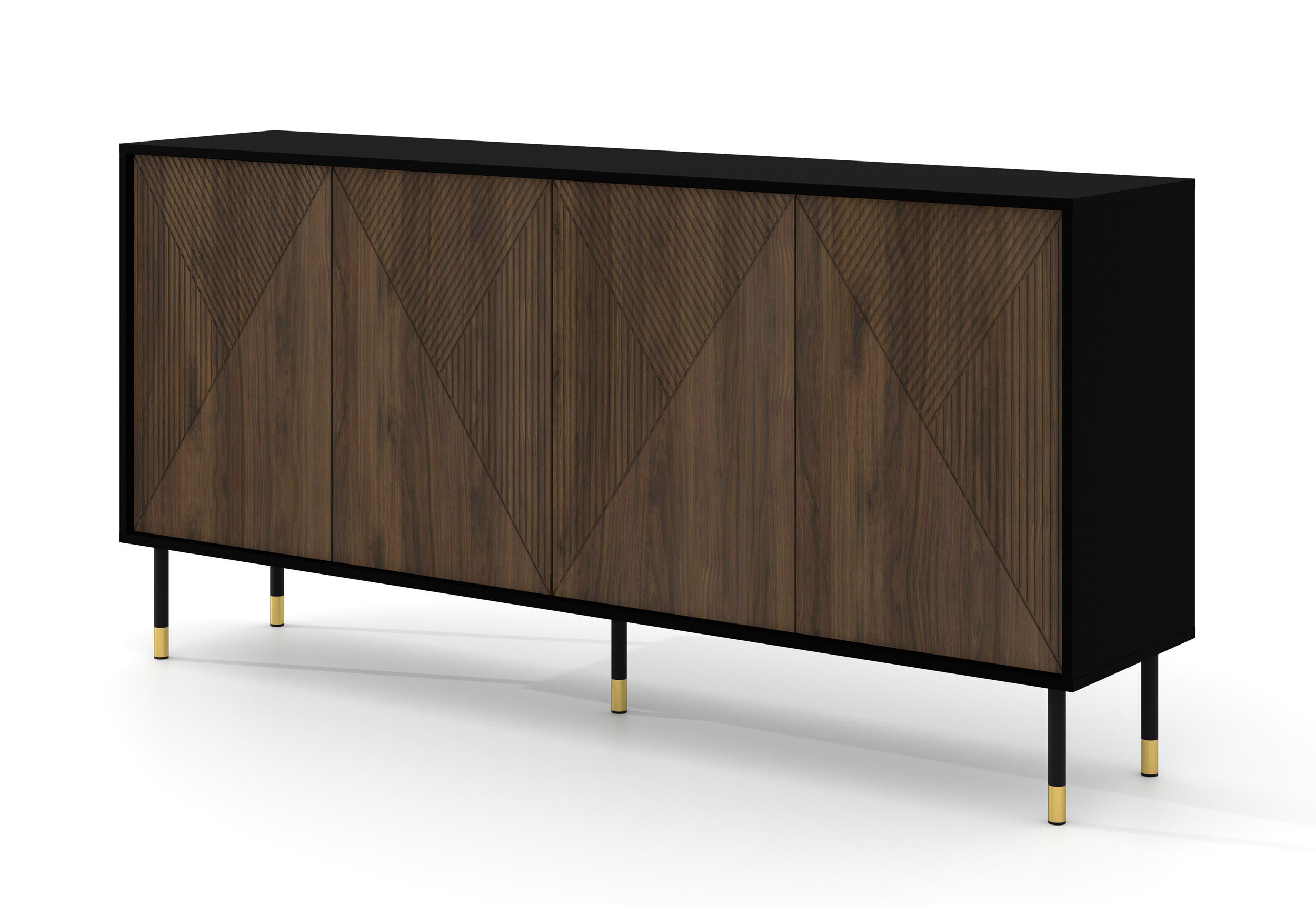 KOMMODE Schwarz, Catania Eiche 180/89/40 - Schwarz, Holzwerkstoff (180/89/40cm) - RAUMHIRSCH FURNITURE