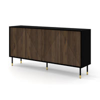KOMMODE Schwarz, Catania Eiche 180/89/40 - Schwarz, Holzwerkstoff (180/89/40cm) - RAUMHIRSCH FURNITURE