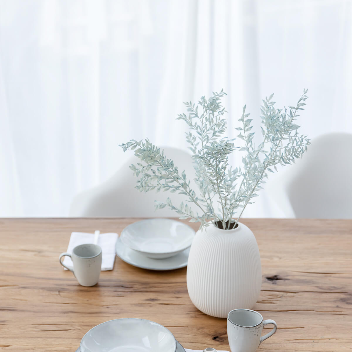 RUSKUS / Mäusedorne konserviert - weiß - Weiß, Naturmaterialien (75cm) - Lykke & You