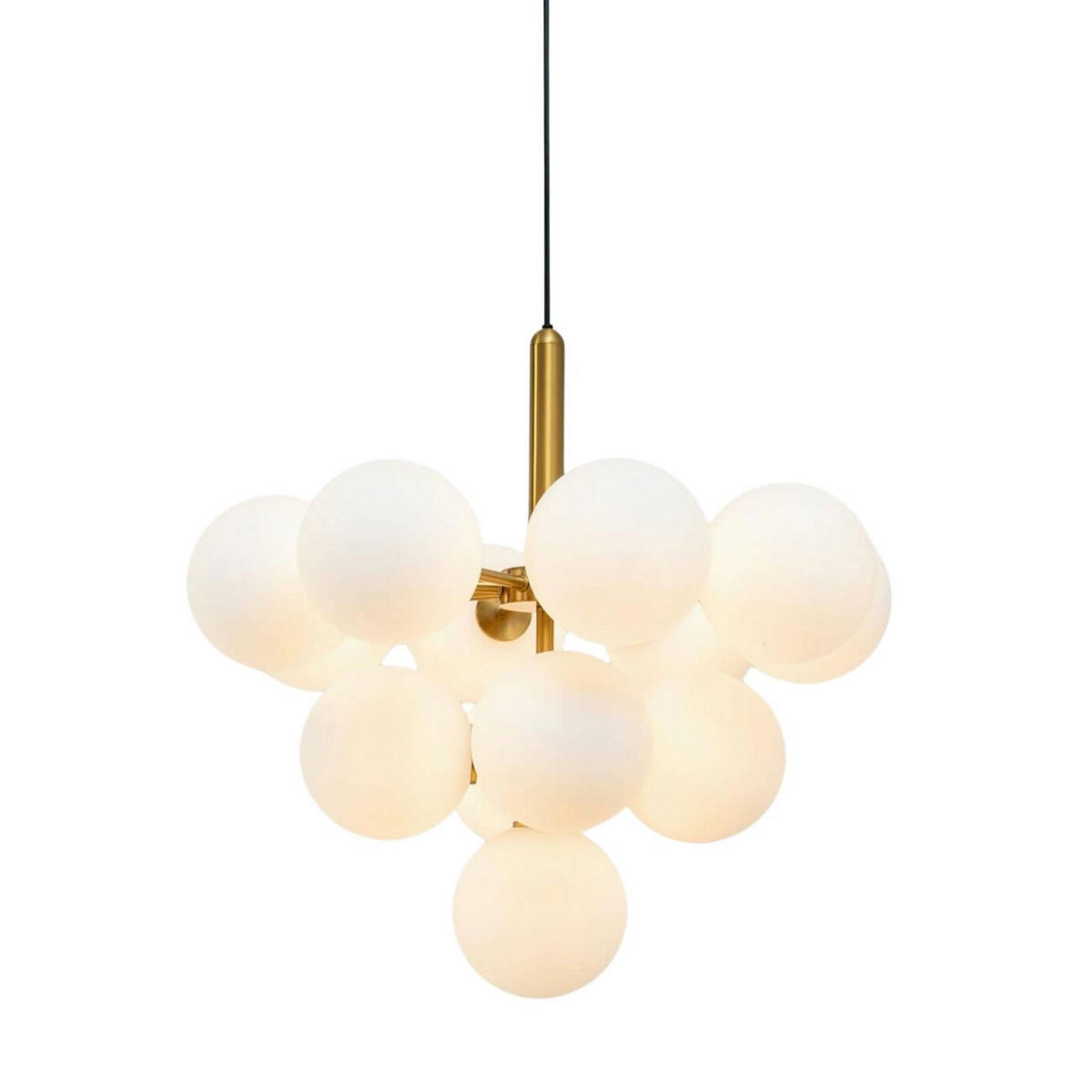 HÄNGELEUCHTE Coretta, Messing und Weiß, 40.5cm - Messingfarben, Glas (40/60/40.5cm) - KOSILUM