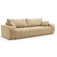 SOFA Beige ALOO Ausziehbar Mit Dekokissen - Beige, Textil (248/88/105cm) - Sepro Meble