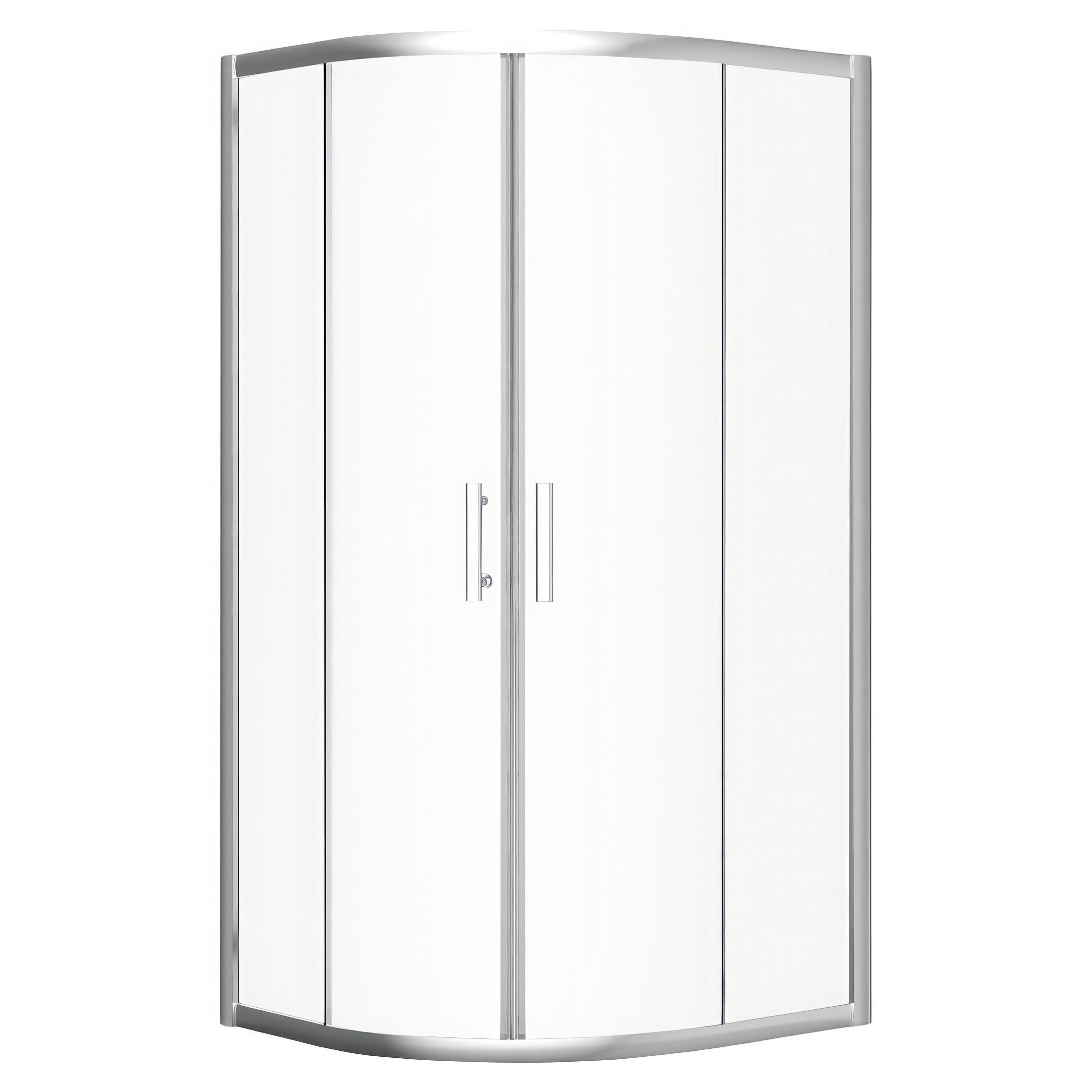 DUSCHKABINE Hela Silber/Transparent, Viertelkreis, 80/80/190 cm - Silberfarben, Glas (80/80/190cm) - bad land