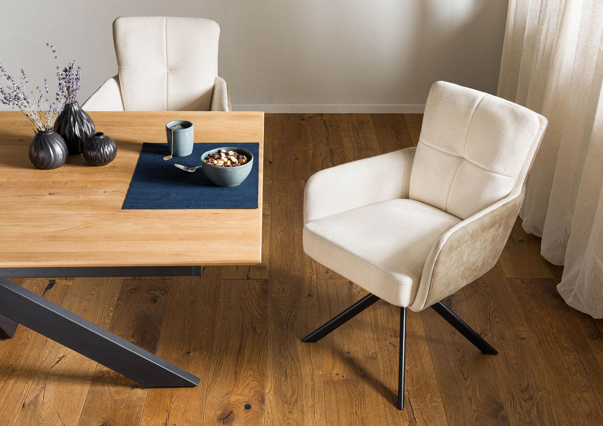 STUHL 100% Polyester 57 x 67 x 87 cm hellbraun / beige POLSTERSTÜHLE - Braun, Kunststoff (57/87/67cm) - Massivmoebel24