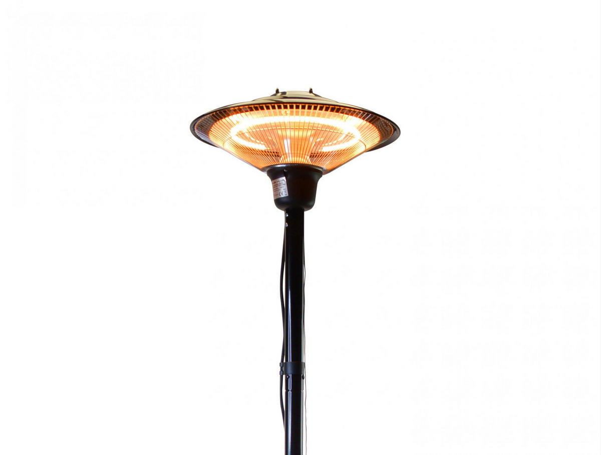 HALOGEN-HEIZUNG auf Standfuß Schwarz outdoortauglich und höhenverstellbar 1500 W - Schwarz, Kunststoff/Metall (51/200/51cm) - Purline