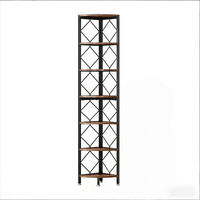 BÜCHERREGAL Schwarz/Braun 7 Ebenen Eckregal 35/35/200 cm - Schwarz, Metall (35/200/35cm) - PANGIVO
