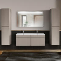 BADMÖBEL-SET 4-TLG. Iraklio-56 - Beige, Holzwerkstoff (230/200/46cm) - Lomado