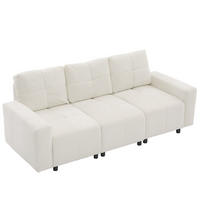 ECKSOFA 213/94/84 cm Beige Weiß mit Schlaffunktion - Creme, Textil (213/94cm) - Oxeza
