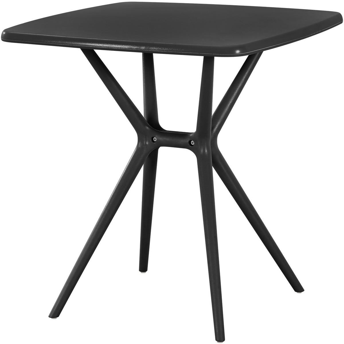 GARTENMÖBEL-SET Greta 4 Stühle 156x156x81cm Kunststoff Schwarz Balkonset - Schwarz, Kunststoff - DELUKE