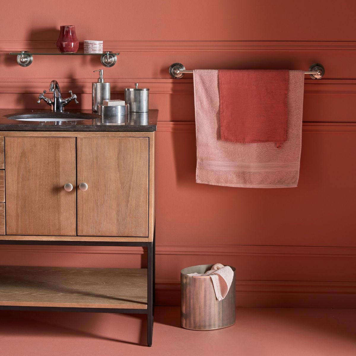 HANDTUCHHALTER Alpha 1 Stange - 66/6/9 cm - Silberfarben, Metall (6/9/66cm) - Signature