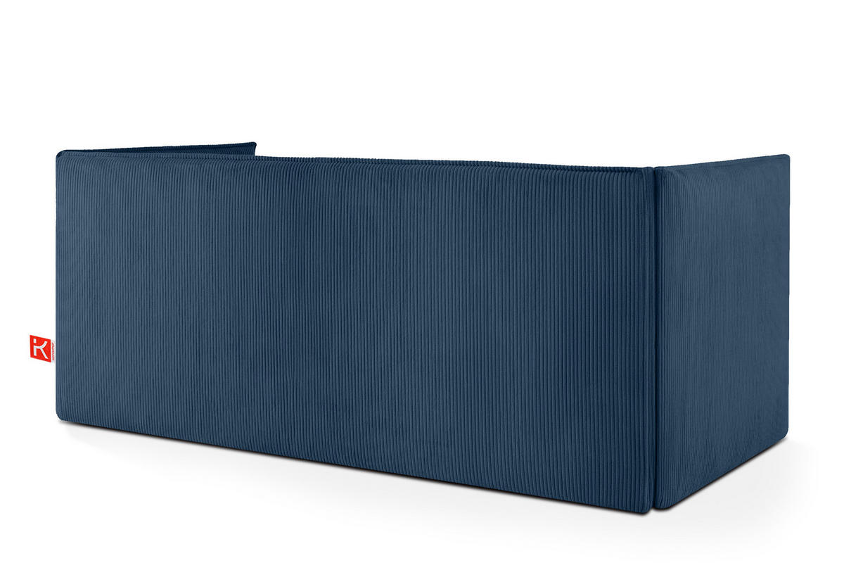 JUGENDBETT ROTI Einzelbett mit Bettkasten, 90x200cm, Bett mit Bonellmatratze, mit Rückenlehne - Schwarz/Dunkelblau, Holz/Holzwerkstoff (92/200cm) - KONSIMO®