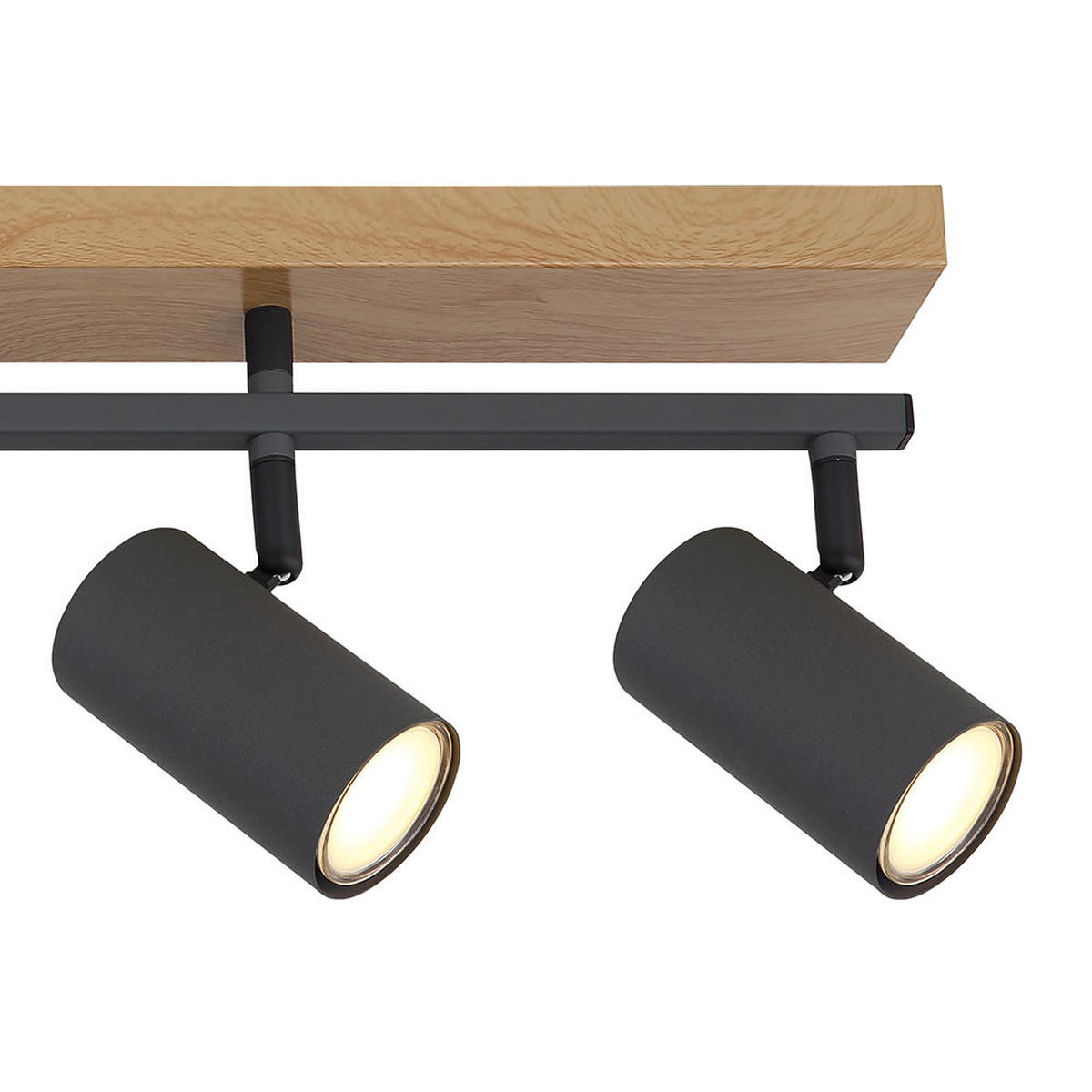 LED DECKENLEUCHTE Holzoptik Braun - Braun, Metall (17/35/70cm) - Globo Lighting