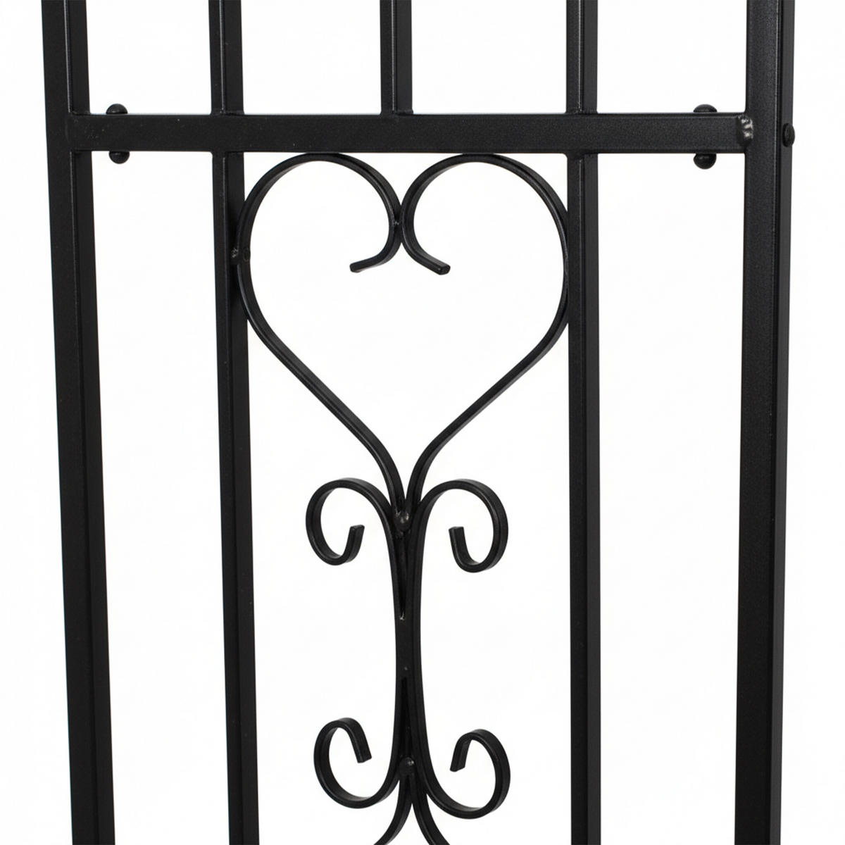 ROSENBOGEN Schwarz mit Doppeltor 206 cm - Schwarz, Metall (50/206/114cm) - Relaxdays