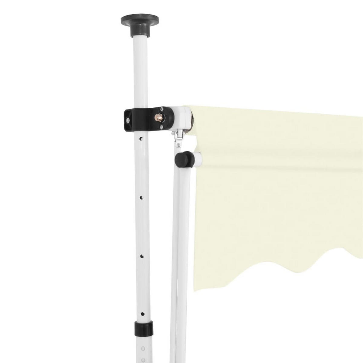 EINZIEHBARE Markise Handbetrieben 350 cm Cremeweiß - Creme, Textil (350/1/1cm) - furnicato