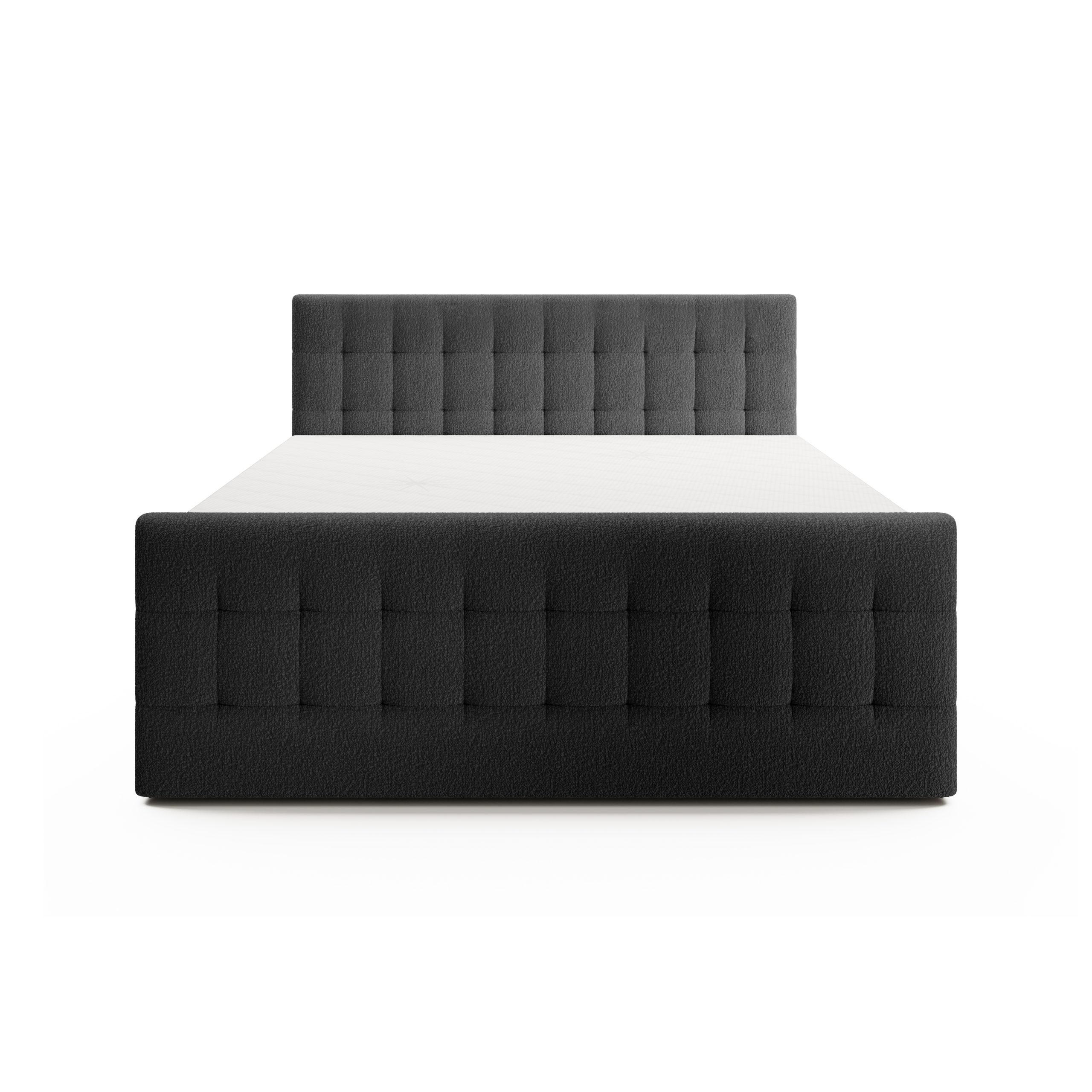 DOPPELBETT Yazo Royal 140x200 cm, Schwarz - Schwarz, Textil (140/200cm) - Fedve