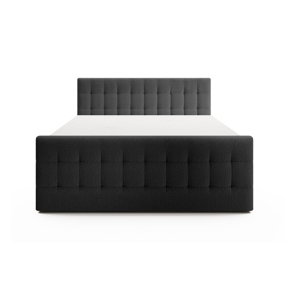 DOPPELBETT Yazo Royal 180x200 cm, Schwarz - Schwarz, Textil (180/200cm) - Fedve