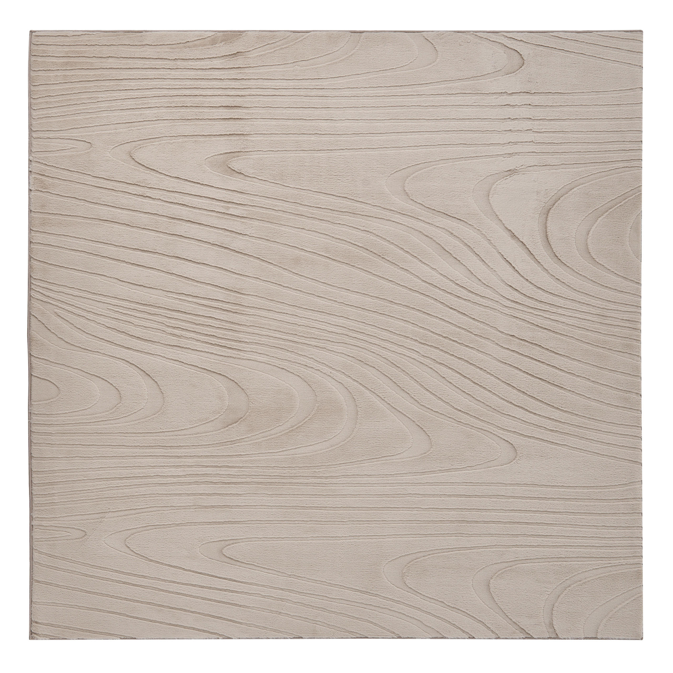 KUNSTFELLTEPPICH Beige 160/160 cm Ontake - Beige, Kunststoff (160/160cm) - Beliani