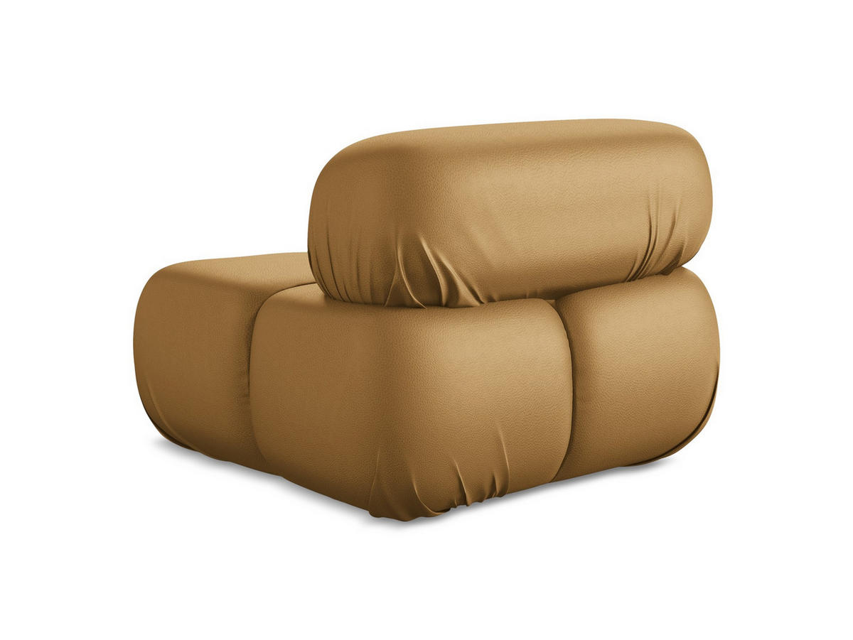 SESSEL Kunstleder Braun - Cognac/Schwarz, Leder/Kunststoff (96/70/95cm) - Makamii
