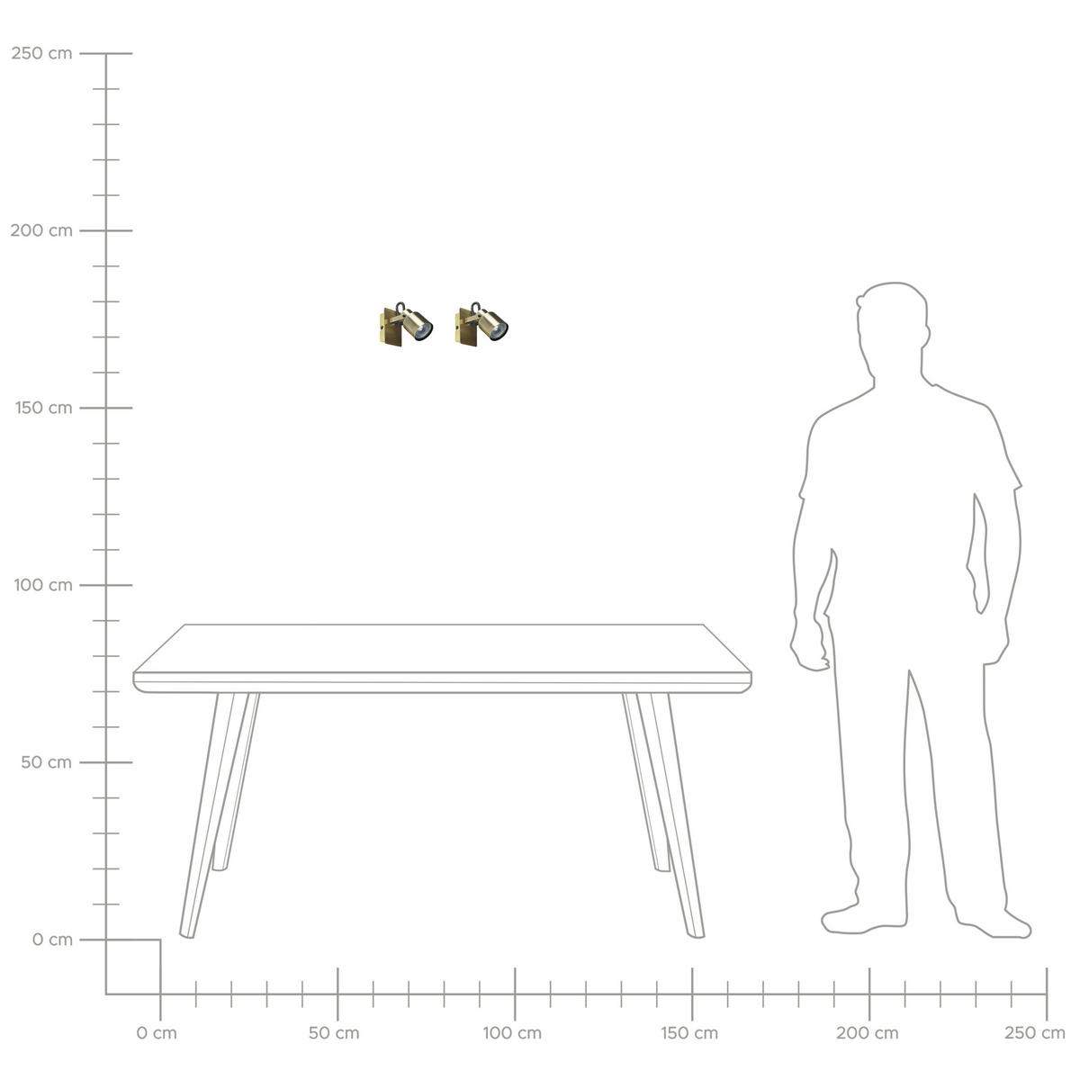 WANDLEUCHTE 2er-Set Bonte 5/10/10 cm - Messingfarben, Metall (10/10/5cm) - Beliani