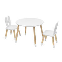KINDERTISCH UND STÜHLE SET Weiß 60/60/44 cm - Weiß, Holzwerkstoff (60/44/60cm) - Mobili Rebecca