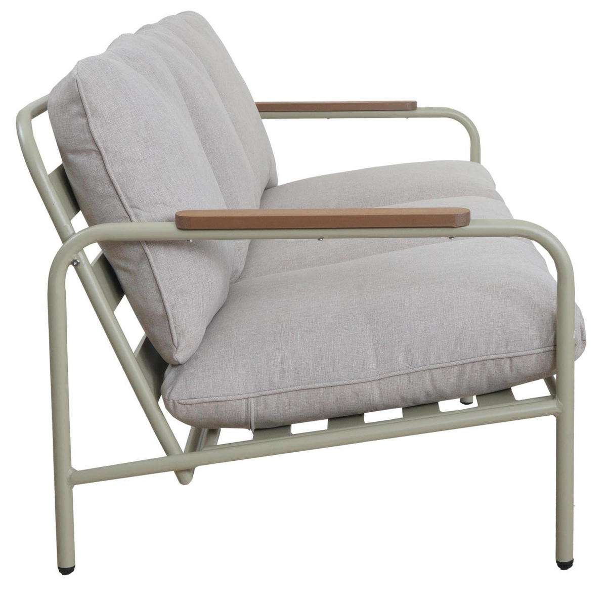 GARTENBANK Aluminium 81x184x81cm 3-Sitzer Hellgrün - Beige/Hellgrün, Metall (184/81/81cm) - PROREGAL