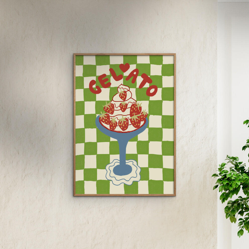 POSTER mit Rahmen Studio Dolci - Gelato - Eichefarben/Grün, Holz/Papier (50/70cm) - Poster&Frame