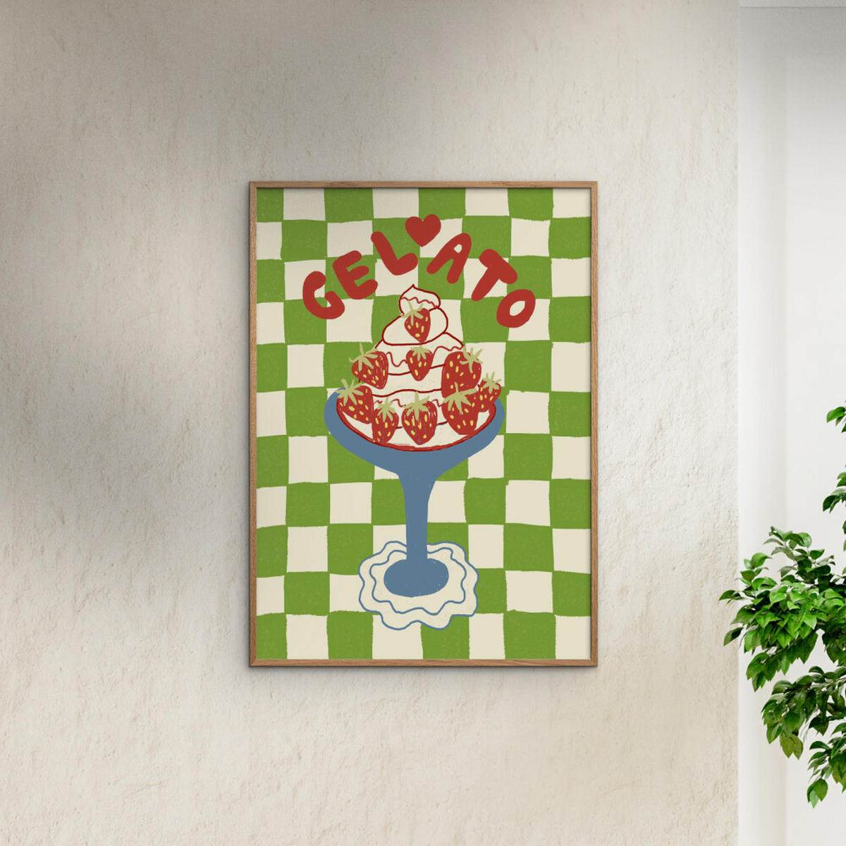 POSTER mit Rahmen Studio Dolci - Gelato - Eichefarben/Grün, Holz/Papier (50/70cm) - Poster&Frame