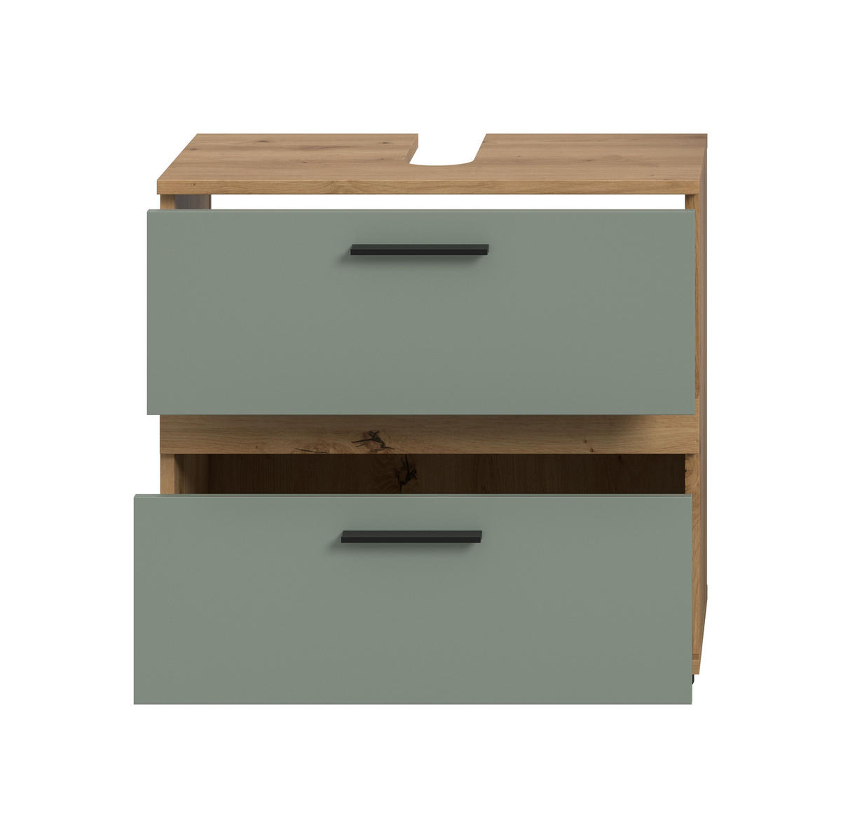 WASCHBECKENUNTERSCHRANK Flint (B/H/T: 60x57x34 cm) in Salbei und Artisan Eiche Nachbildung - Eiche Artisan, Holz (60/57/34cm) - Homes & Jones