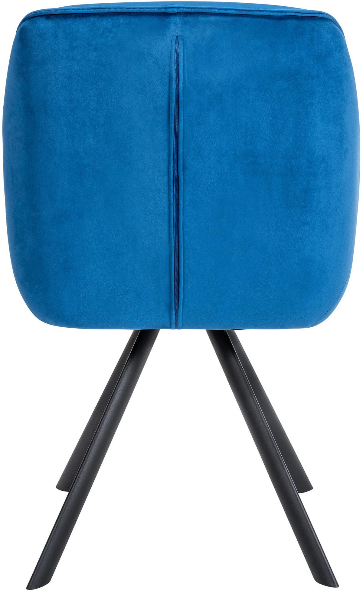 ARMLEHNENSTUHL Samt blau - Blau/Schwarz, Textil/Metall (57/90/63cm) - CLP