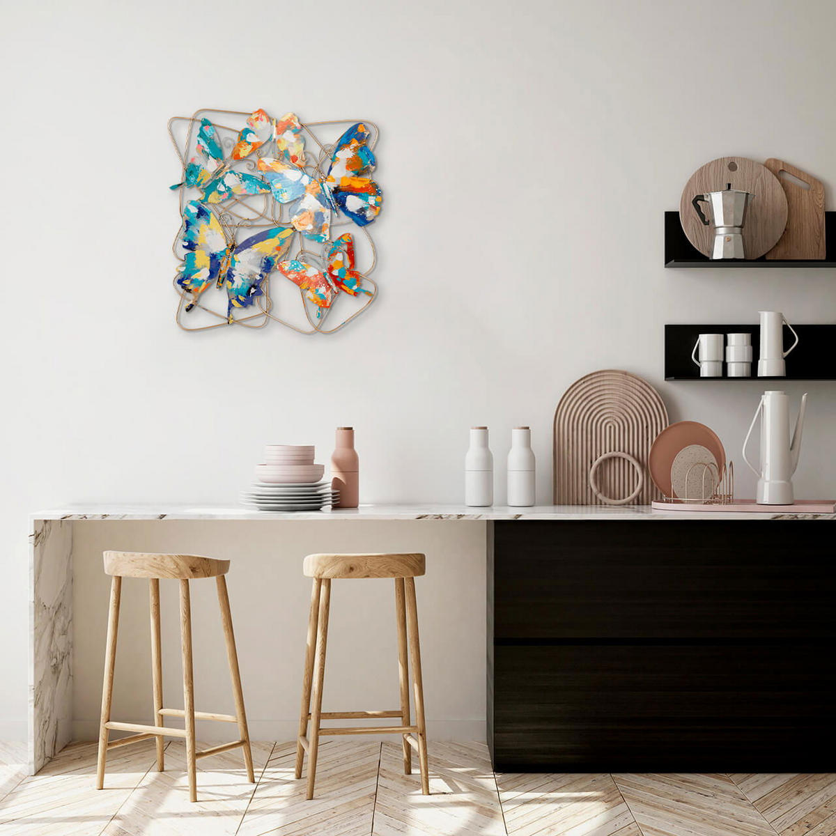 WANDDEKO Bunt 60/60 cm - Multicolor, Metall (2.3/60/4cm) - KUNSTLOFT