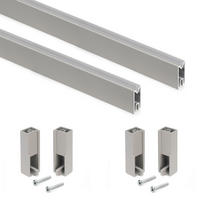 GARDEROBENSTANGEN Luxe, 0,75m mit Halterungen, Aluminium und Kunststoff, Steingrau lackiert 2er-set - Grau, Metall (80cm) - EMUCA