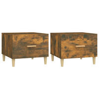 COUCHTISCHE 2 Stk. Räuchereiche 50x50x40 cm Holzwerkstoff - Braun, Holzwerkstoff (50/50/40cm) - furnicato
