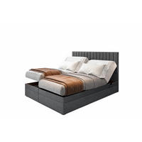 BOXSPRINGBETT ADÈLE 140x200 cm - elektrische Bett mit Matratze + Tooper und Bettkasten - Dunkelgrau - 140x200 cm - Dunkelgrau, Textil (140/200cm) - Trada