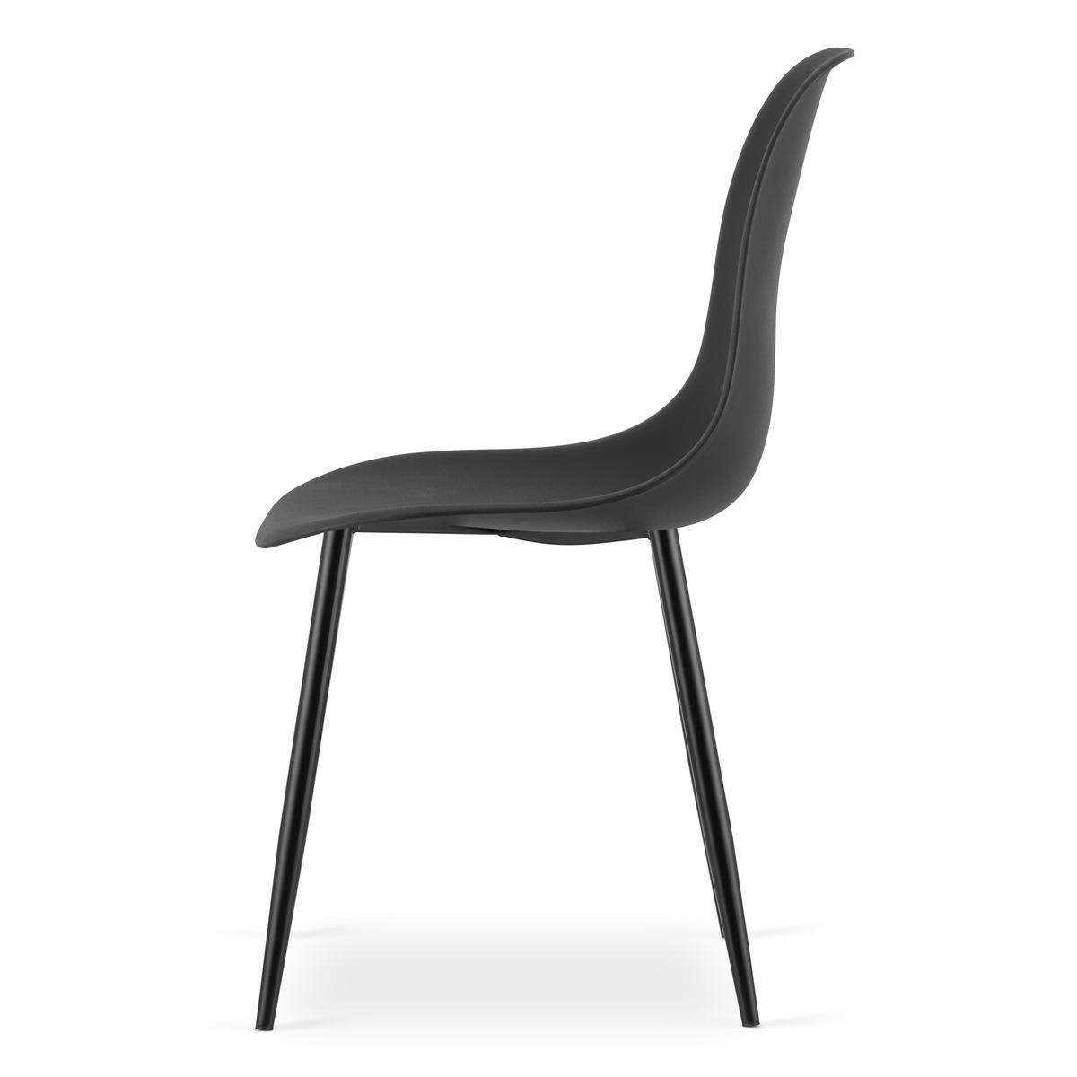 ESSZIMMERSTUHL 4-er Set KALEO schwarzer Sitz, schwarze Beine - Schwarz, Kunststoff (46/84/51cm) - Valora